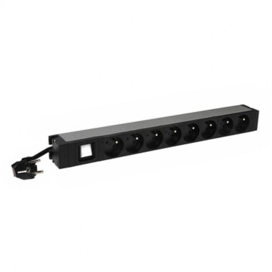 Legrand PDU 19 8 outlets German standard with luminous switch, 3m power supply cord with 16A "LN646823" (timbru verde 4 lei)