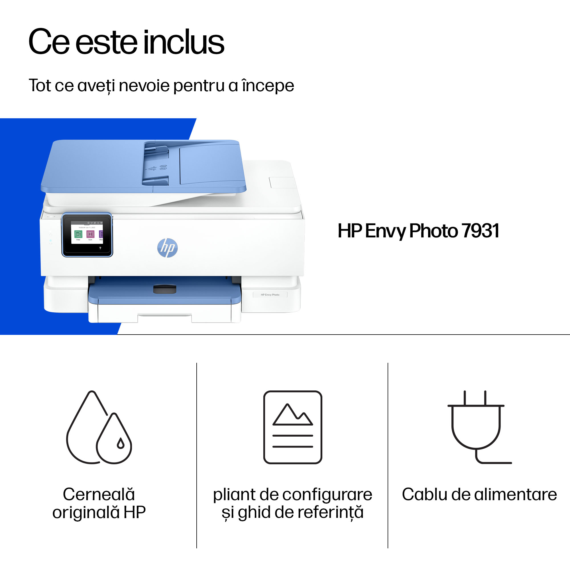 Multifunctional InkJet Color HP, ENVY PHOTO 7931, A4, Functii: Impr.|Scan.|Cop., Vit.Print. 15ppm, Conectivitate:USB|WIFI, Duplex:Da, ADF:ADF(incl.TV 8lei) "B6JX3B" - imagine 4