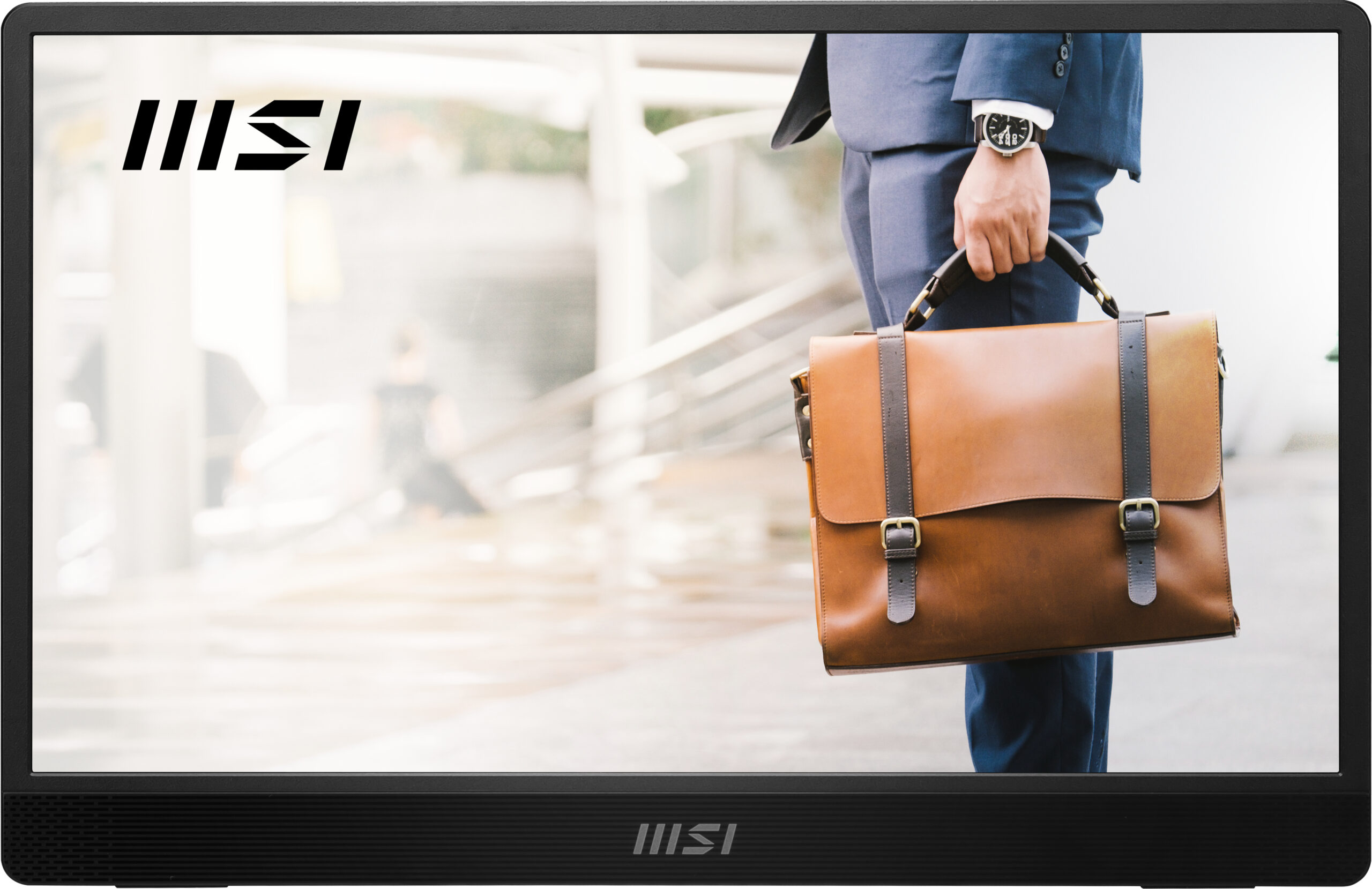 Monitor MSI portabil PRO MP161 E2U, IPS, 15.6 inch, Full HD, 1920 x 1080, Mini-HDMI, 60 Hz, Boxe, 4 ms, Negru "PRO MP161 E2U" (timbru verde 7 lei)