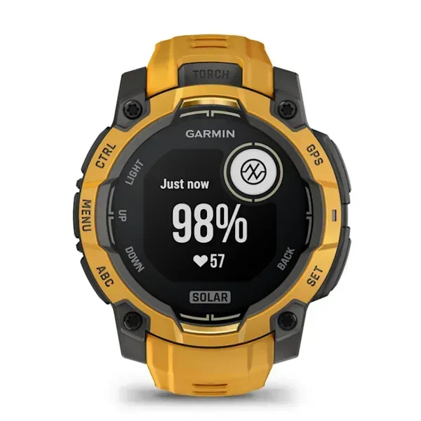 Smartwatch Instinct 3 45 mm, Solar, Sunburst with Sunburst/Grey Band"010-02934-02" - imagine 8