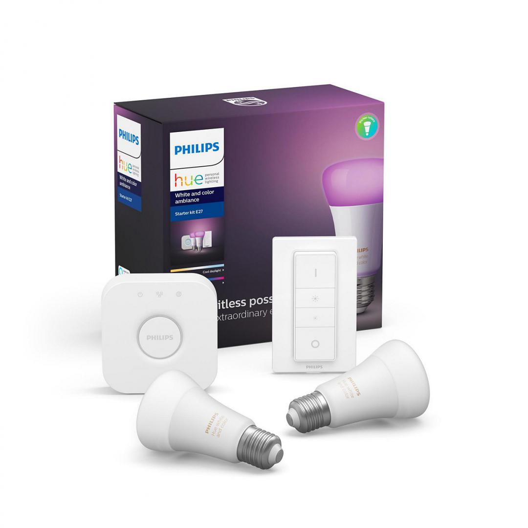 SET 2 KIT smart LED Philips, soclu E27, putere 9W, forma clasic, lumina alb, alimentare 220 - 240 V, "000008718699701352"(timbru verde 0.9 lei)