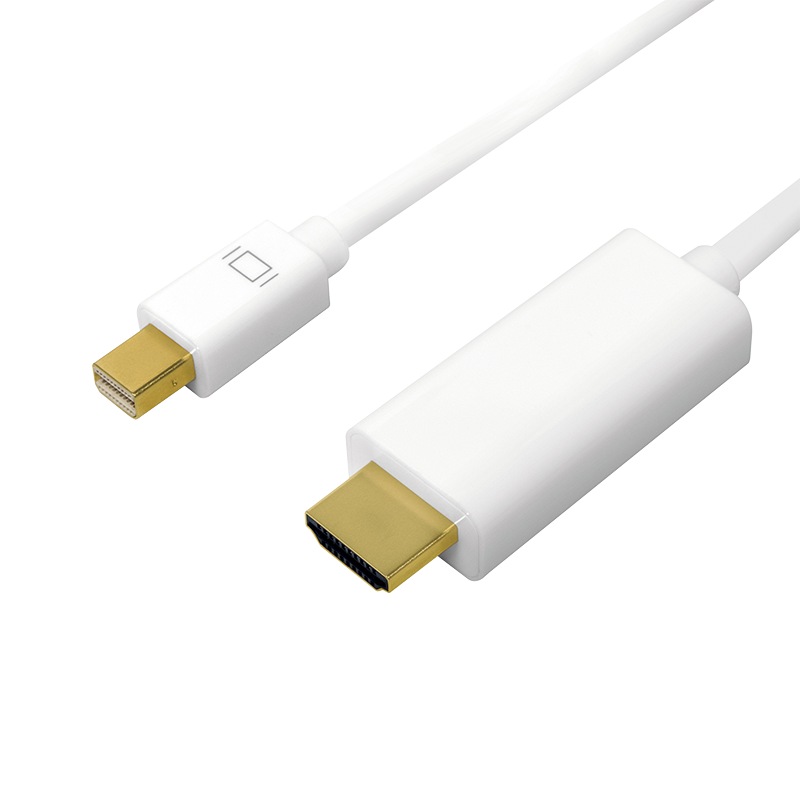 CABLU video LOGILINK, adaptor Mini-DisplayPort (T) la HDMI (T), 2m, conectori auriti, rezolutie maxima 4K UHD (3840 x 2160) la 30 Hz, alb, "CV0123" (timbru verde 0.8 lei)