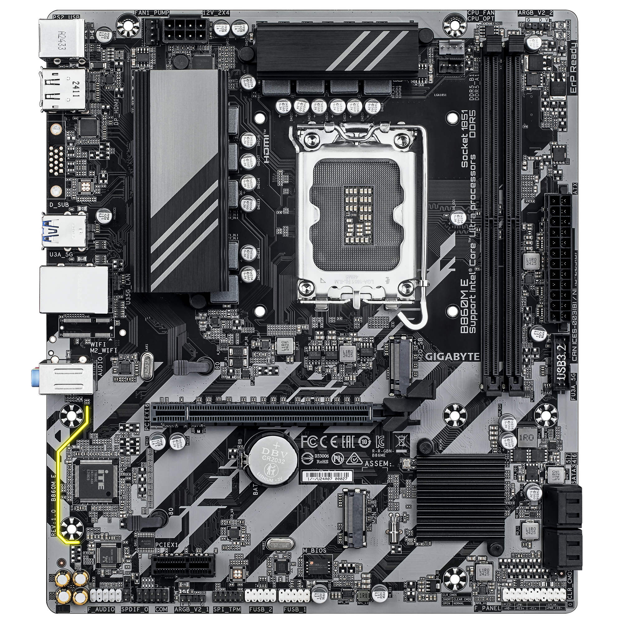 GIGABYTE B860M E motherboard"B860M E" - imagine 2