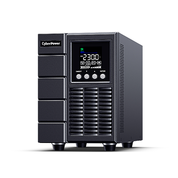 UPS CYBER POWER Online dubla conversie cu sin. pura, cu management, Tower, LCD, 2000VA/1800W, 2x Schuko, 2x IEC, baterie 4x 12V/9Ah, incarcare pana la 4h, USB, RS232, slot SNMP, APFC, LCD col, EPO, tehn. GreenP, "OLS2000EA-DE" (timbru verde 40 lei)