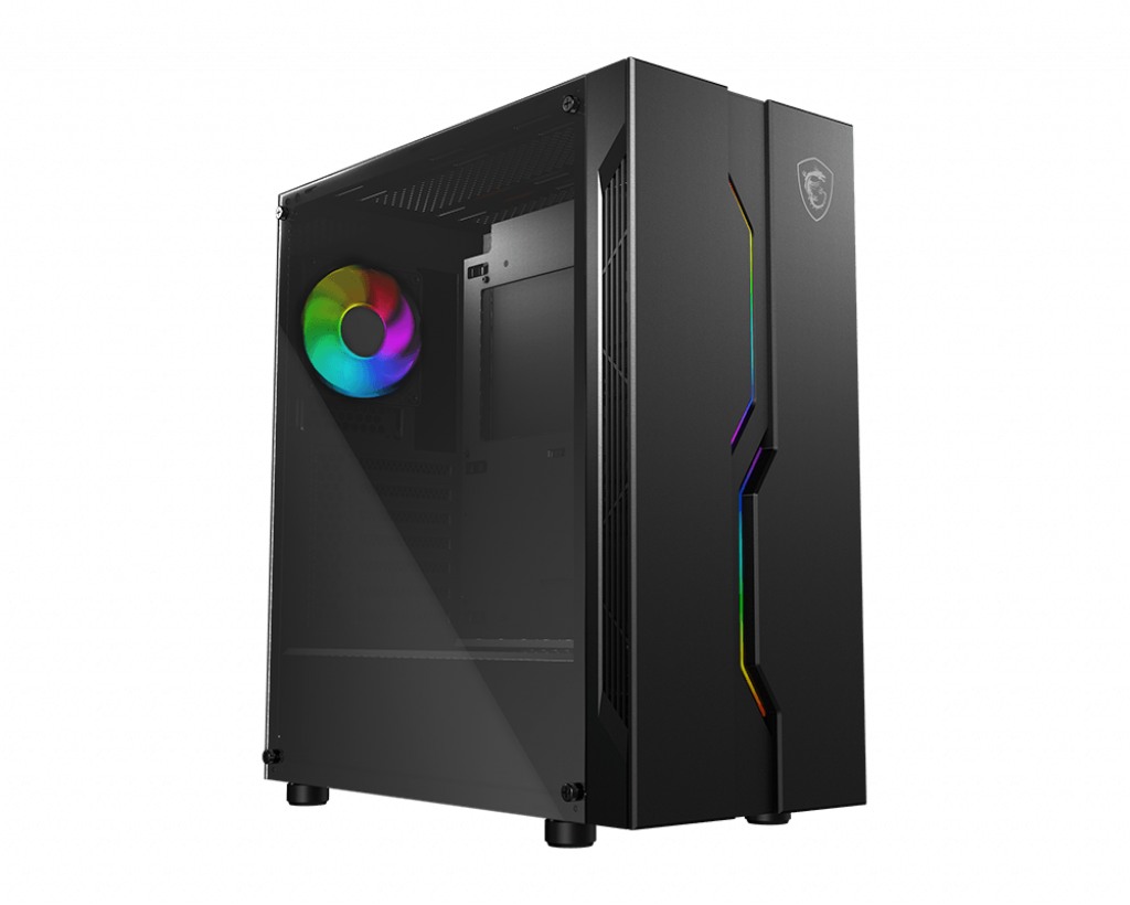 CARCASA MSI Middle Tower, ATX, "MAG VAMPIRIC 010 Mid", fara sursa, sticla securizata, fanx1, USB 3.2 gen 2x1, USB 2.0x2, Jack 3.5 mmx1, mesh, negru "MAG VAMPIRIC 010" (timbru verde 0.08 lei)