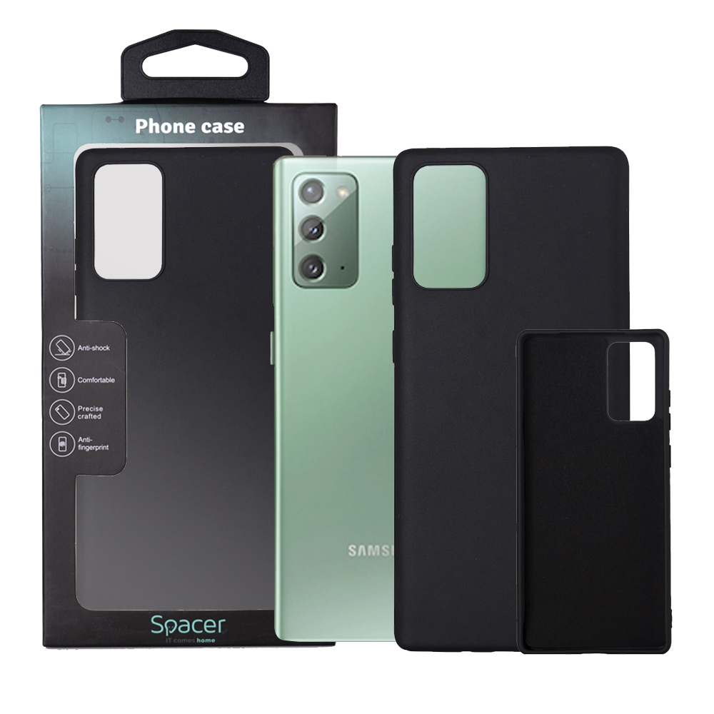 Husa Samsung Galaxy Note 20 Spacer, negru, grosime 2mm, material flexibil silicon + interior cu microfibra "SPPC-SM-GX-N20-SLK"