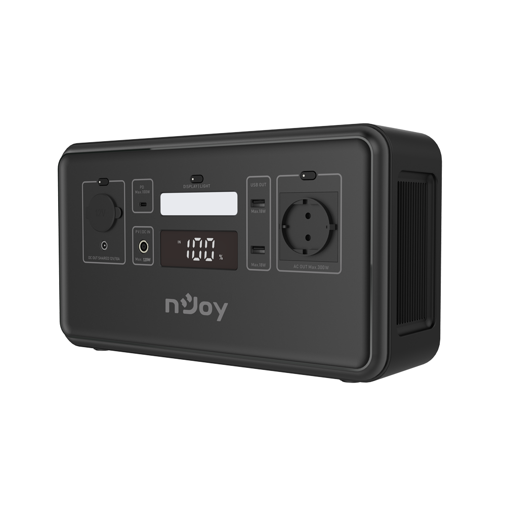 nJoy | ESPS-30TBBIF-CT012 | Power Base 300|Statie portabila stocare energie|Exterior|300W|6 porturi alimentare|4 moduri reincarcare | Management software "ESPS-30TBBIF-CT012" (timbru verde 11 lei)