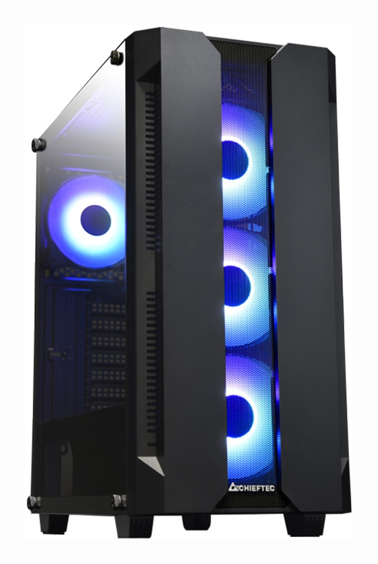 CARCASA CHIEFTEC, Middle Tower, ATX, "HUNTER", fara sursa,sticla securizata, 4xfan, USB 2.0x1, USB 3.0 x 2, Jack 3.5mmx2, mesh, fan ctr (inclusiv RGB), telecomanda "GS-01B-OP" (timbru verde 0.35 lei)
