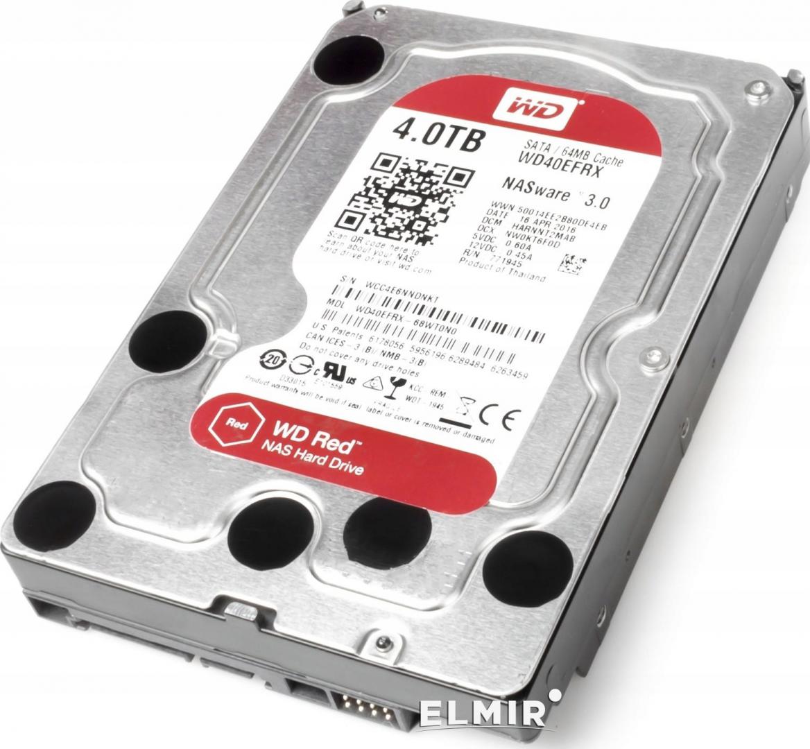 HDD WD 4 TB, Red, 5.400 rpm, buffer 256 MB, pt. NAS, "WD40EFAX"