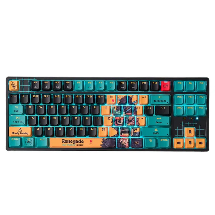 Tastatura A4Tech Bloody "AT87" Alpha Optical Switch Performance Keyboard USB Renegade , US Layout "AT87 Renegad" (timbru verde 0.8 lei) 4711421 000734
