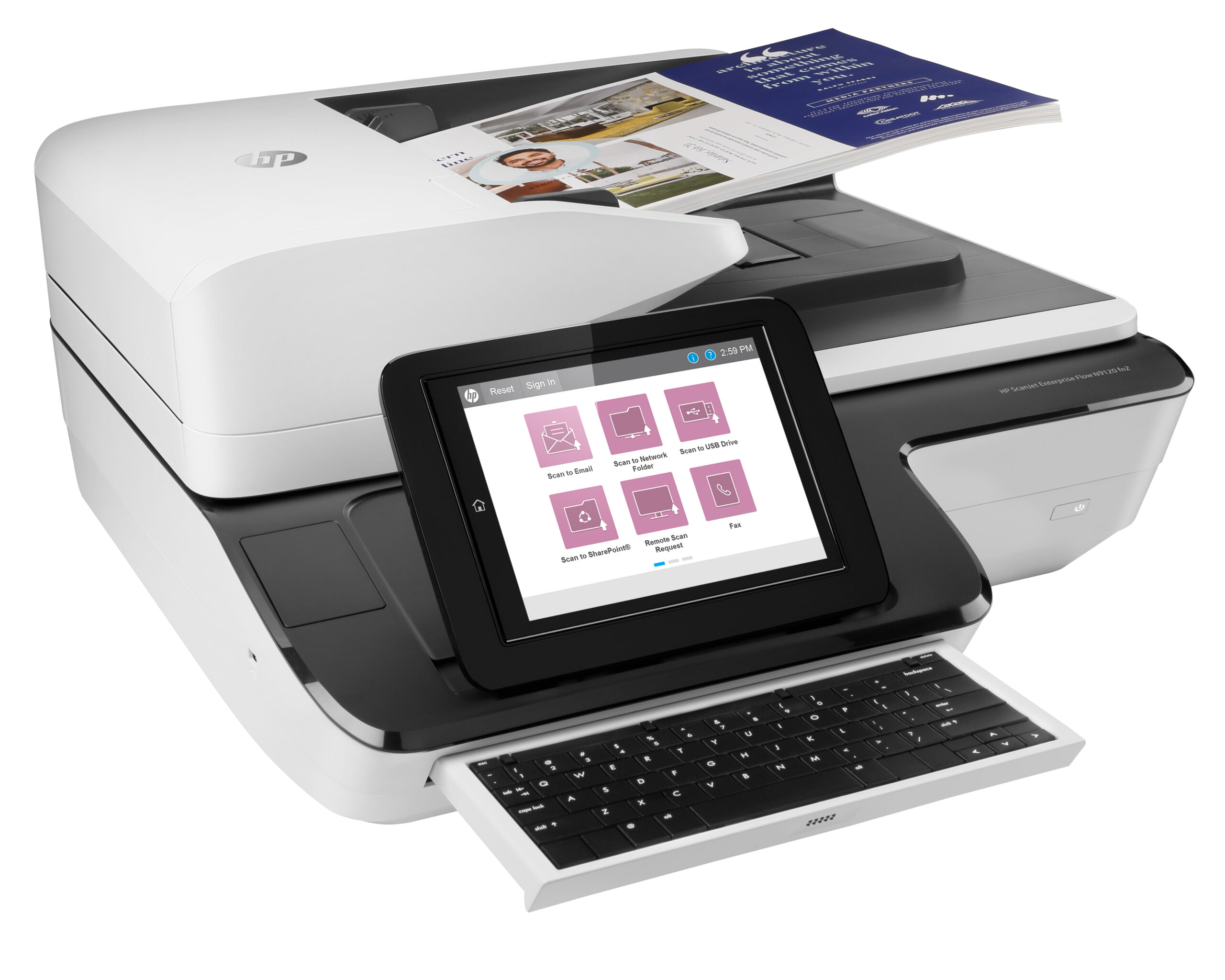 Scanner CCD|CIS Duplex N9120, A3, Viteza de scanare duplex: 240 ipm, Optiuni: OCR|Email|Folder re?ea|USB|FTP|Fax, Conectivitate:USB|RET, Scanare ambele fete:Da, ADF:200coli "L2763A" - imagine 3