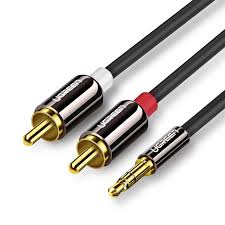 CABLU audio Ugreen, "AV116" stereo 3.5 mm jack (T) la 2 x RCA (T), 1.5m, conectori auriti, negru "10583" (timbru verde 0.18 lei) - 6957303815838