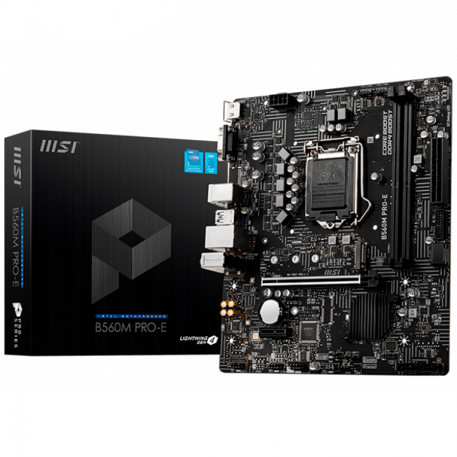 PLACA de BAZA MSI "B560M_PRO-E", skt LGA 1200, mATX, Intel B560, 2 x DDR4, max. 64 GB, 4 x SATA, 1 x M.2, 7.1, "B560M_PRO-E"