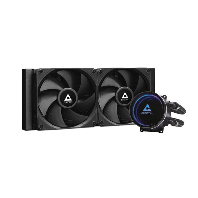 COOLER Chieftec "Iceberg 240 Dark", skt. Intel si AMD, racire cu lichid, 2 x 120mm, 500 - 2200 RPM, iluminare RGB - infinity mirror cooling block, negru "CLC-240-BLK" (timbru verde 2.00 lei)