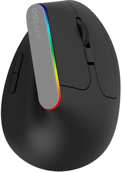MOUSE DELUX, PC sau NB, wireless, 2.4GHz, optic, 1600 dpi, butoane/scroll 6/1, ergonomic, negru, "M618C-BK" (timbru verde 0.18 lei)