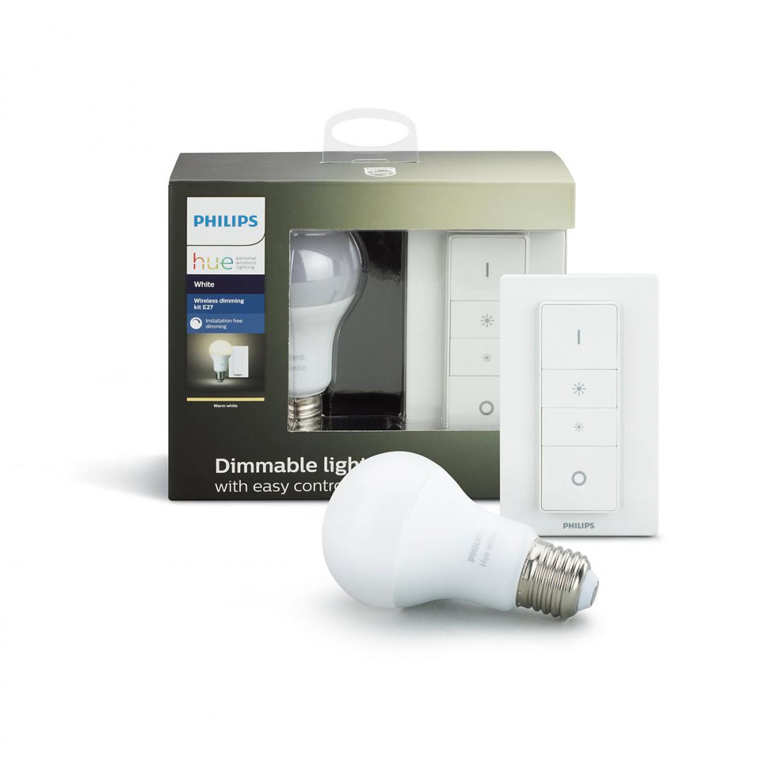 KIT smart LED Philips, soclu E27, putere 9W, forma clasic, lumina alb calda, alimentare 220 - 240 V, "000008718696452523" (timbru verde 0.45 lei)