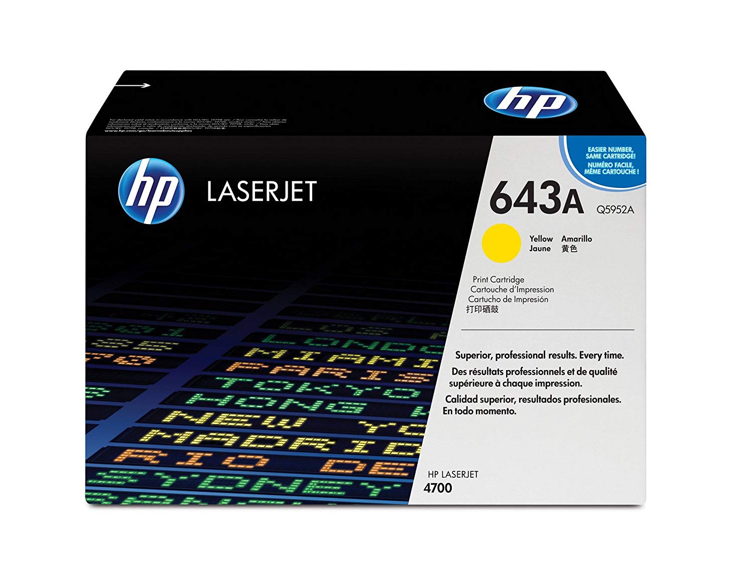 Toner Original HP Yellow, nr.643A, pentru Color LaserJet 4700 series, 1K, (timbru verde 1.2 lei) , "Q5952A"