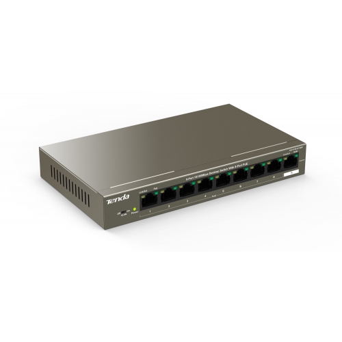 SWITCH PoE Tenda fara management 9-Porturi 10/100 Mbps cu 8-Porturi PoE, IEEE 802.3af, carcasa metalica, rackabil "TEF1109P-8-102W" (timbru verde 2 lei)