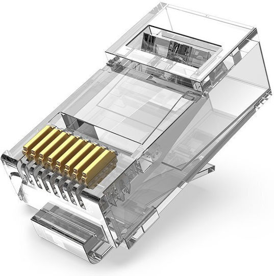 Mufe RJ45 UTP Vention, Cat. 6a, 50 buc per punga, AWG 23-26, diam. fir 1.5mm conectori auriti, transparent, "IDGR0-50" (timbru verde 0.08 lei) - 6922794744301