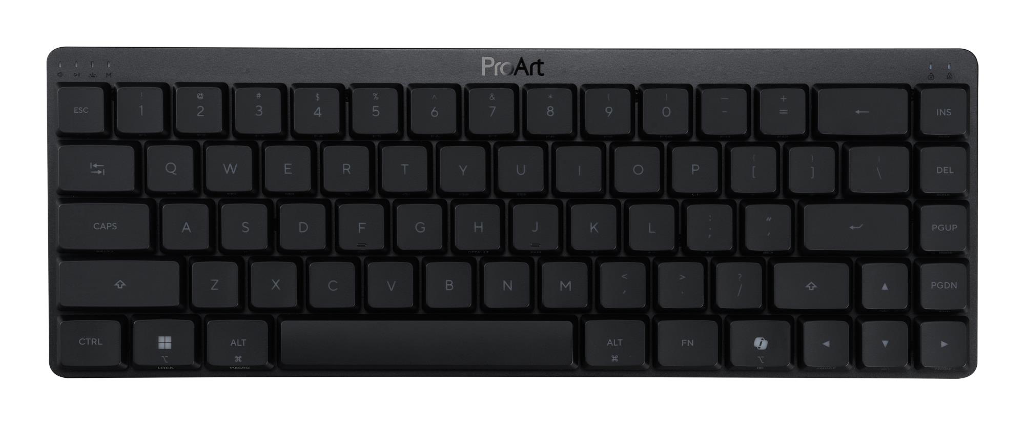Tastatura Wireless Mecanica ASUS ProArt KD300, USB + RF 2.4GHz + Bluetooth, Backlit RGB, Switch Low-Profile Optical (Negru) "90XB0AN0-MKB020" (timbru verde 0.8 lei)