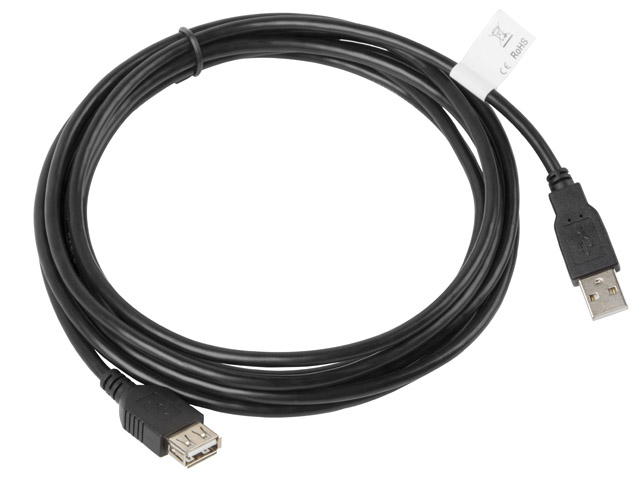 Cablu USB-A M/F 2.0 3 m negru "CA-USBE-10CC-0030-BK" (timbru verde 0.08 lei)