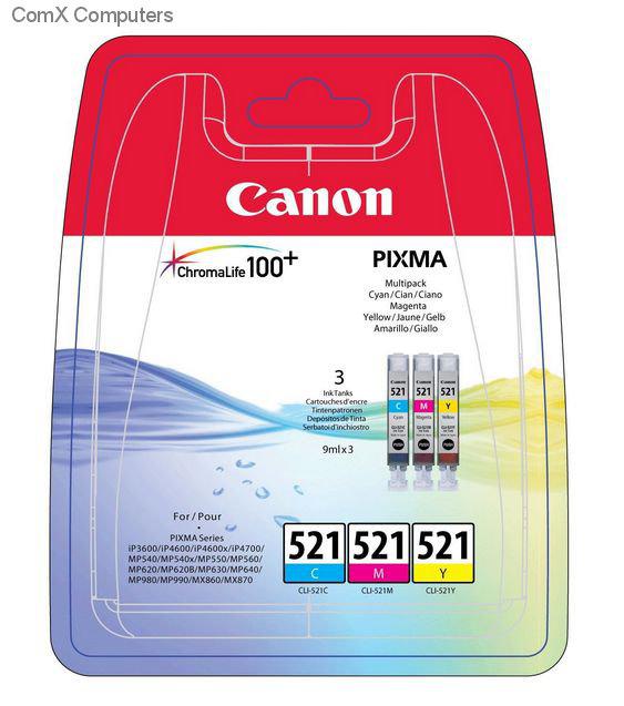 Combo-Pack Original Canon , CLI-521MULTI, pentru Pixma iP3600|iP4600|MP540|MP620, , (timbru verde 0.15 lei), "2934B010AA"