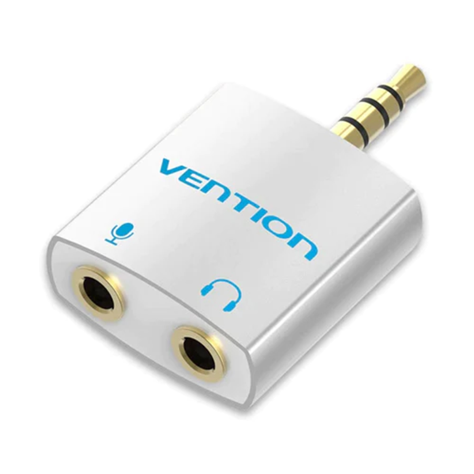 Adaptor audio Vention, Jack 3.5mm TRRS (T) la 2 x Jack 3.5mm (M) mic si audio, conectori auriti, argintiu, "BDBW0" (timbru verde 0.08 lei)