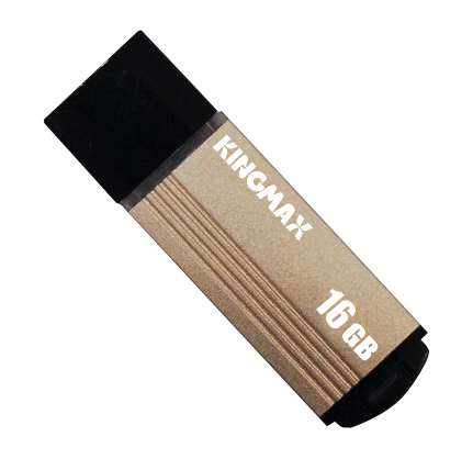 MEMORIE USB 2.0 KINGMAX 16 GB, cu capac, carcasa aluminiu, negru / auriu, "KM-MA06-16GB/Y" (timbru verde 0.03 lei)