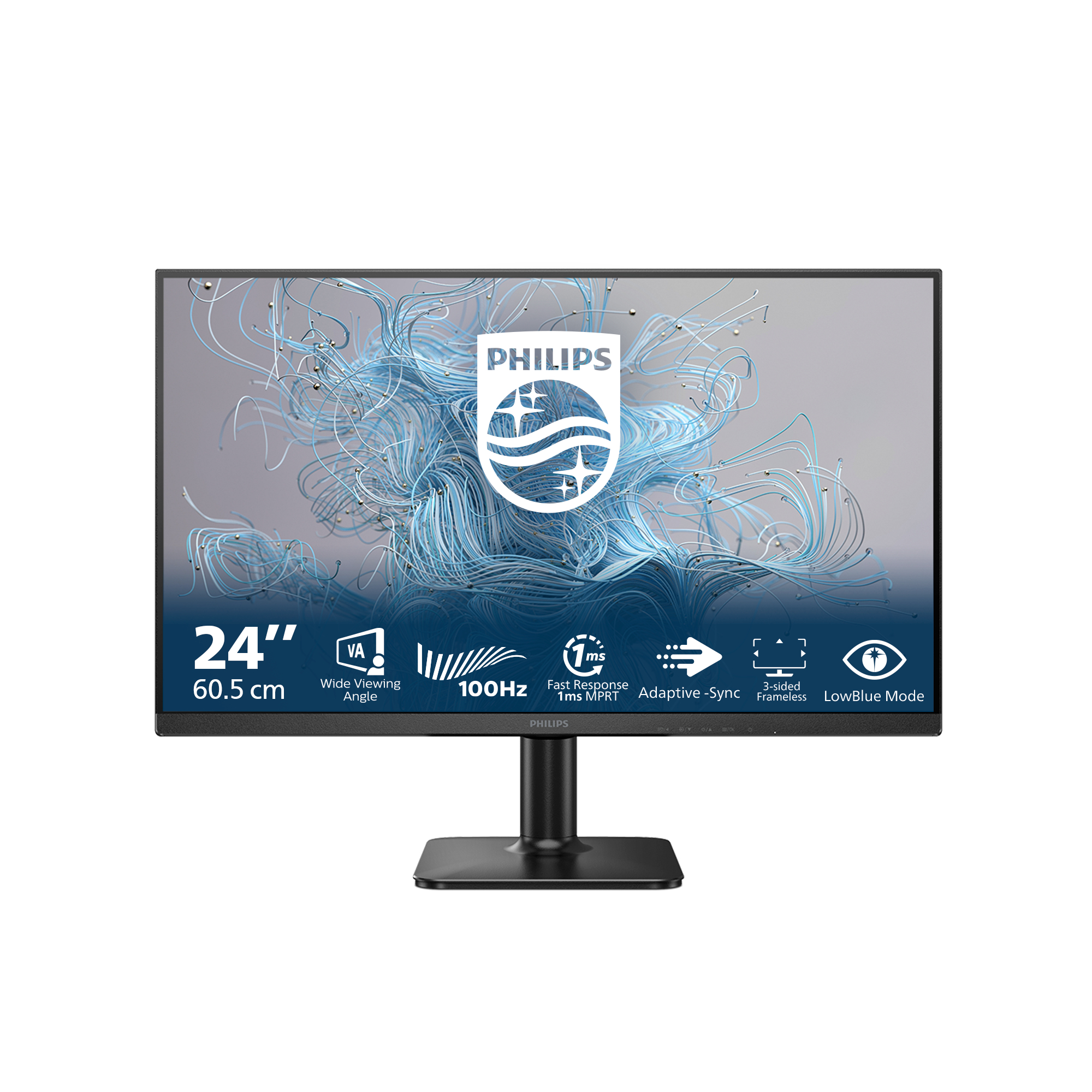 Monitor Philips 23.8" VA FHD 1920x1080 100Hz 4ms (1ms MPRT) FlickerFree VGA HDMI 24E2N1100LB/00 ( timbru verde 7 lei )