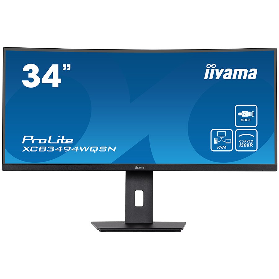 IIYAMA Monitor XCB3494WQSN-B5 34" ETE UW IPS-panel, 3440x1440 120Hz, 300cd/m2, 0,4ms MPRT, Speakers, USB-C Dock (LAN, DP-Out, 65W PD), DP HDMI, KVM, USB3.0x3 "XCB3494WQSN-B5" (timbru verde 7 lei)
