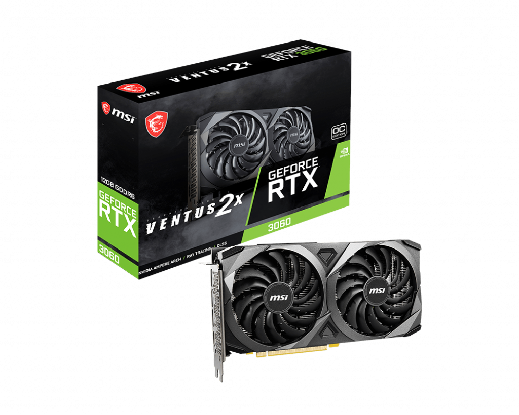 PLACA VIDEO MSI NVIDIA GeForce RTX 3060 VENTUS 2X 12G OC, 12 GB GDDR6 192 biti, PCI Express 4.0 x 16, HDMI, DisplayPort x 3, sistem racire aer activ, "RTX_3060_VENTUS_2X_12G_O"