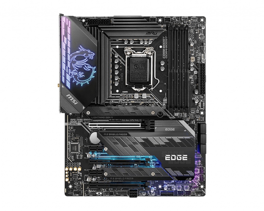 PLACA de BAZA MSI "MPG Z590 GAMING EDGE WIFI", skt LGA 1200, ATX, Intel Z590, 4 x DDR4, max. 128 GB, 6 x SATA, 3 x M.2, 7.1, "MPG Z590 GAMING EDGE WIFI"