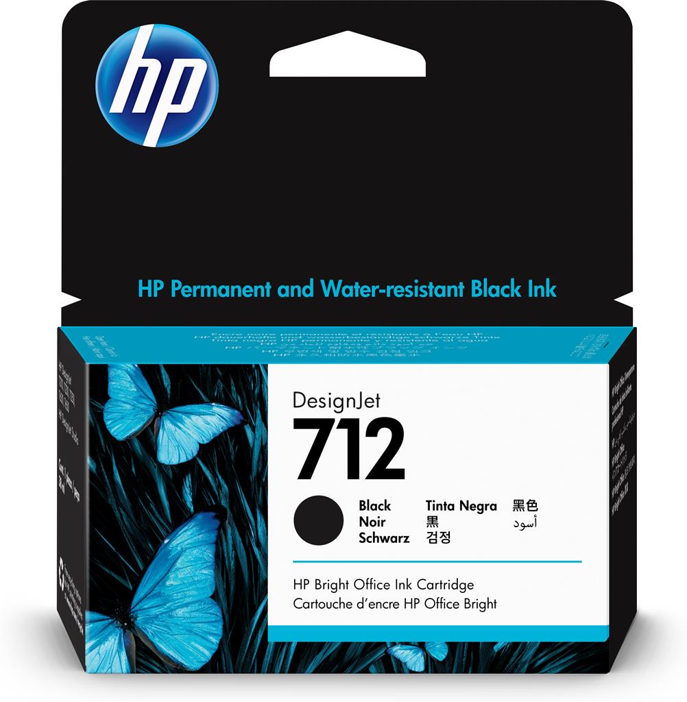 Cartus cerneala Original HP Black, nr.712, pentru DesignJet Studio 24|Studio 36|T230|T250|T630|T650, 38ml, (timbru verde 0.15 lei), "3ED70A"