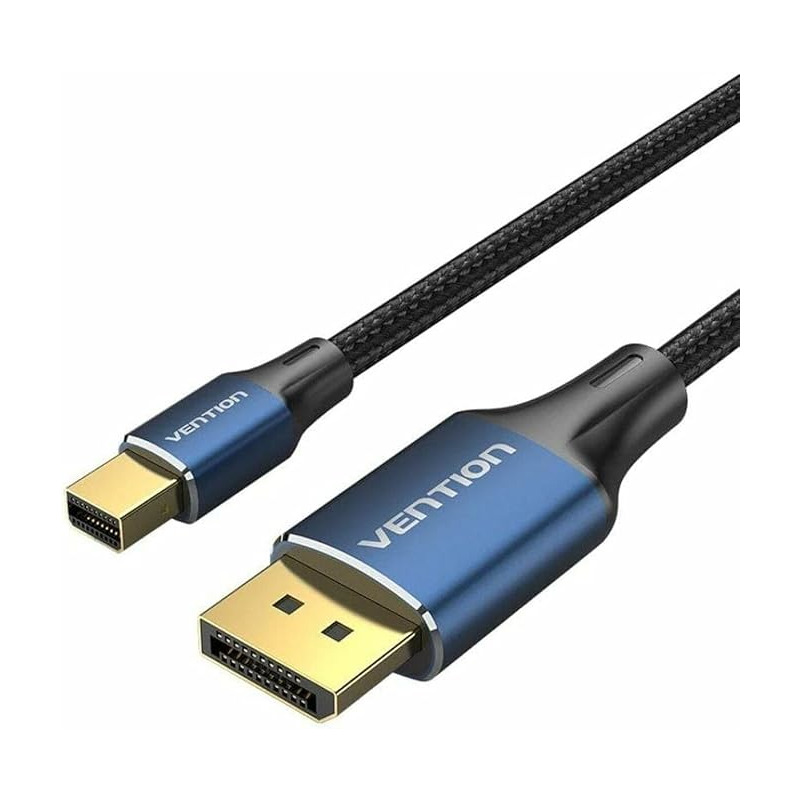 Cablu video Vention, miniDisplayPort(T) la DisplayPort(T), 2m, rezolutie 8K la 60Hz/4K la 120Hz, PVC, negru/albastru, "HCFLH" (timbru verde 0.08 lei) - 6922794772298