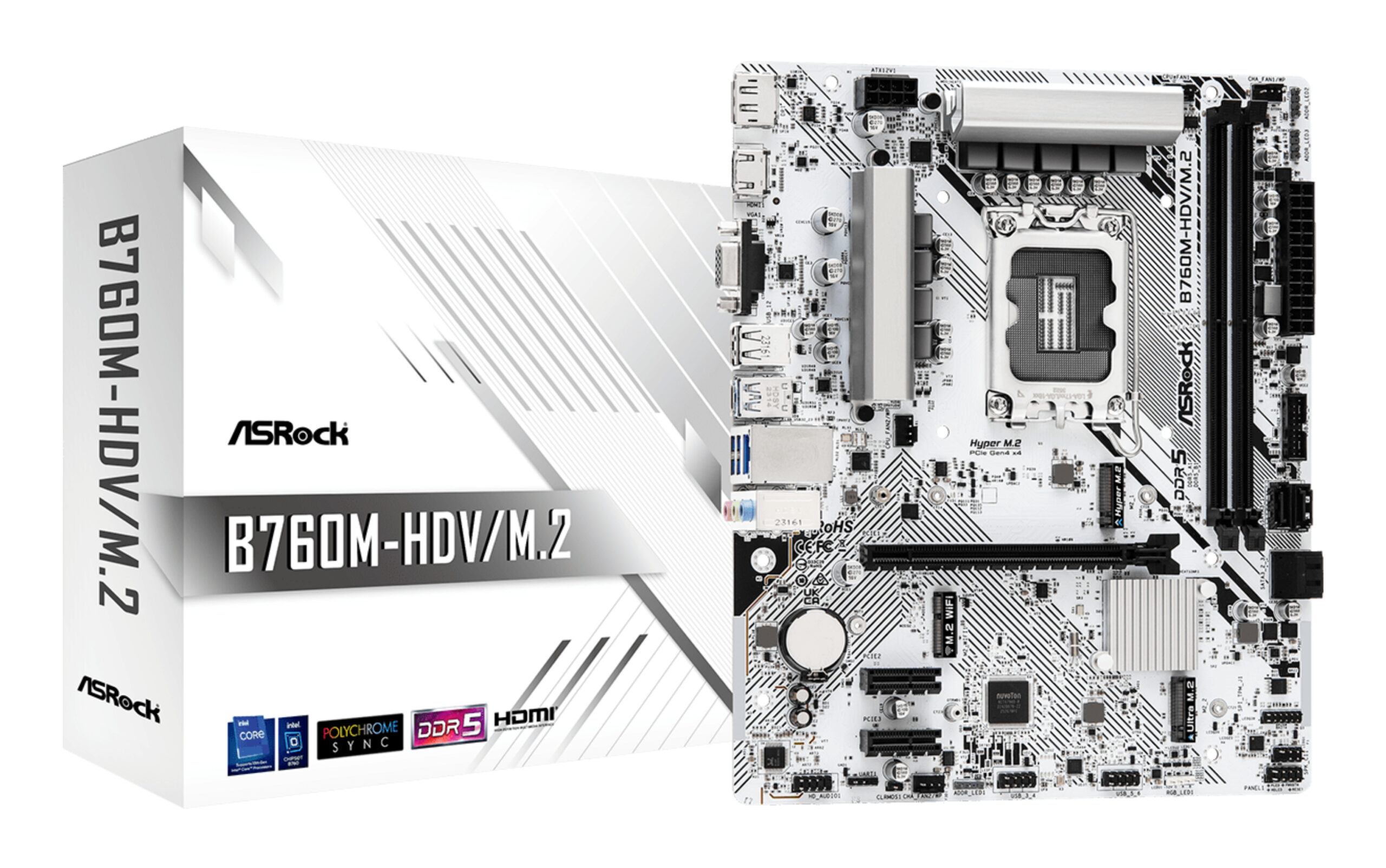 Placa de baza B760M HDV/M.2 1700 mATX DDR5 retail "90-MXBMJ0-A0UAYZ"