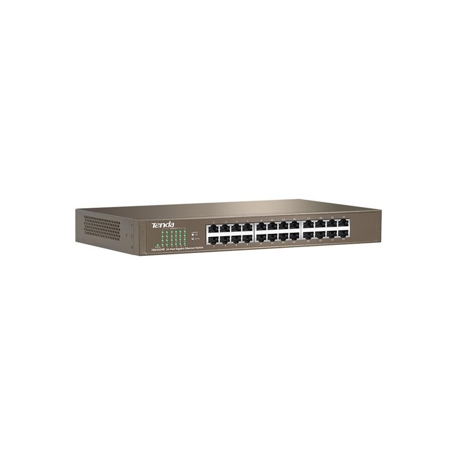 SWITCH TENDA unmanaged, 24 porturi RJ-45 gigabit, metalic "TEG1024D" (timbru verde 2 lei)