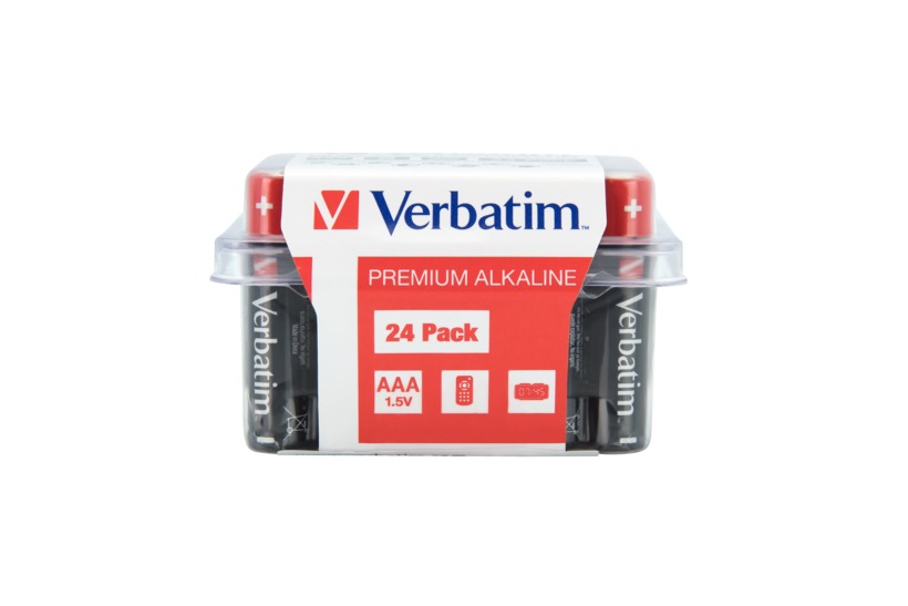 BATERIE VERBATIM AAA (R3), 1.5V alcalina, 24 buc., "49504" (timbru verde 0.48 lei)