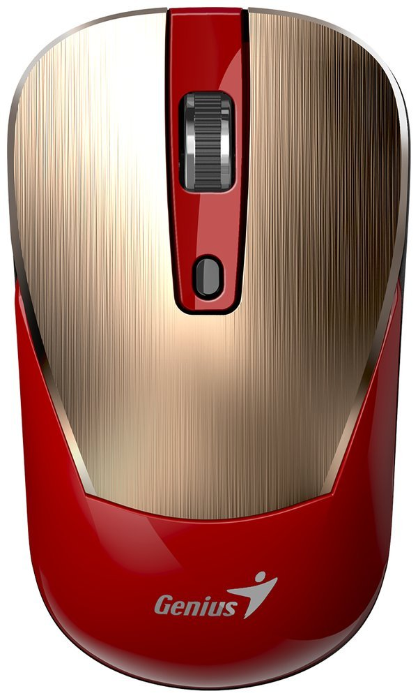 MOUSE Genius "NX-7125”, PC sau NB, wireless, 2.4G, BlueEye, 1200 dpi, butoane/scroll 3/1, auriu/rosu, "31030044403" (timbru verde 0.18 lei)