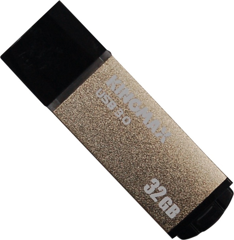 MEMORIE USB 3.0 KINGMAX 32 GB, cu capac, carcasa aluminiu, negru / auriu, "KM-MB03-32GB/Y" (timbru verde 0.03 lei)