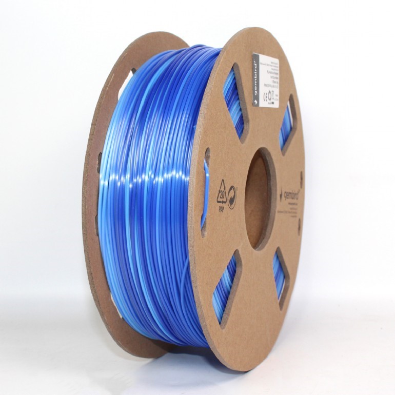 FILAMENT GEMBIRD pt. imprimanta 3d, PLA, 1.75mm diamentru, 1Kg / bobina, aprox. 340m, topire 190-220 grC, "Silk Ice", blue, "3DP-PLA-SK-01-ICE"