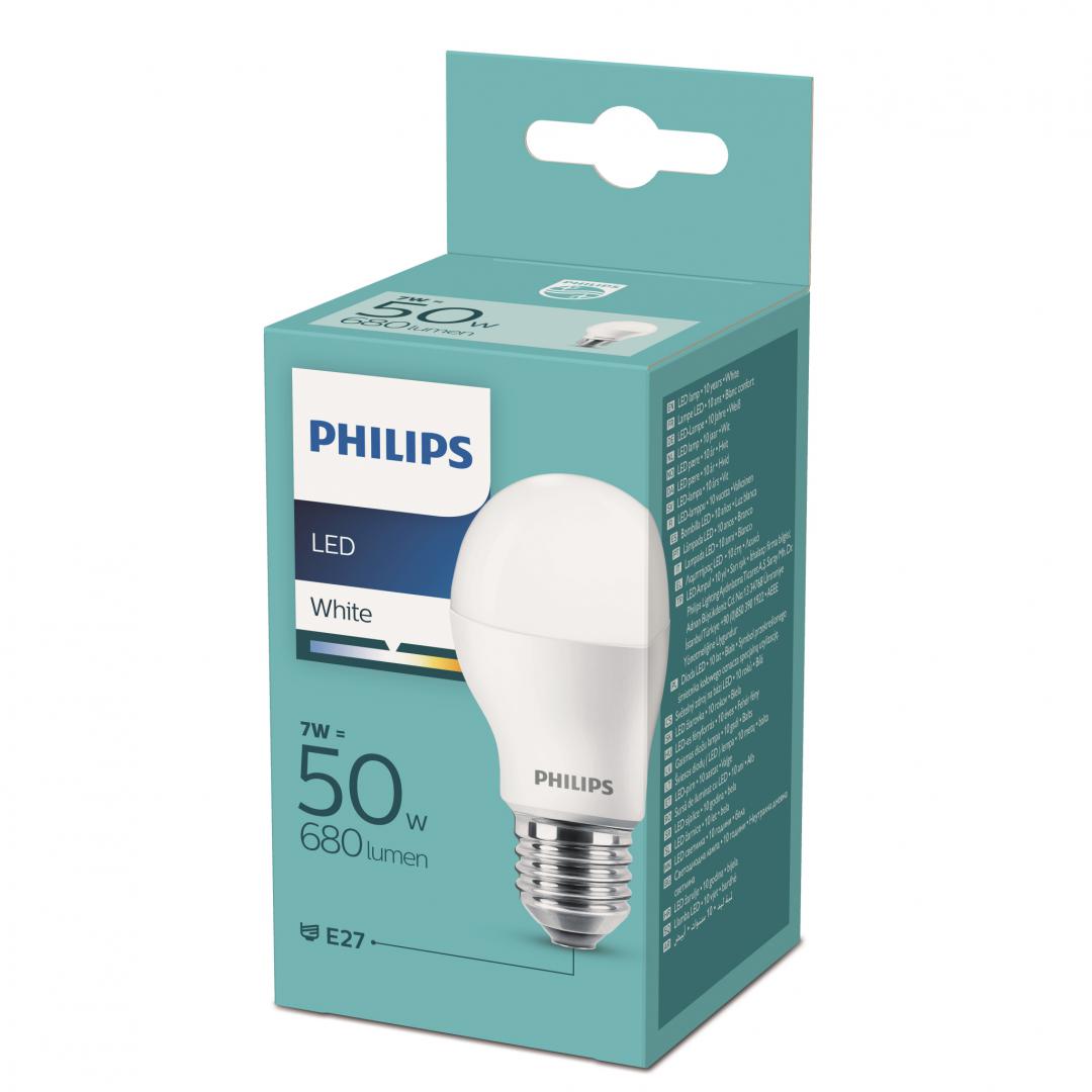 BEC LED Philips, soclu E27, putere 7W, forma clasic, lumina alb, alimentare 220 - 240 V, "000008718699630546" (timbru verde 0.45 lei)