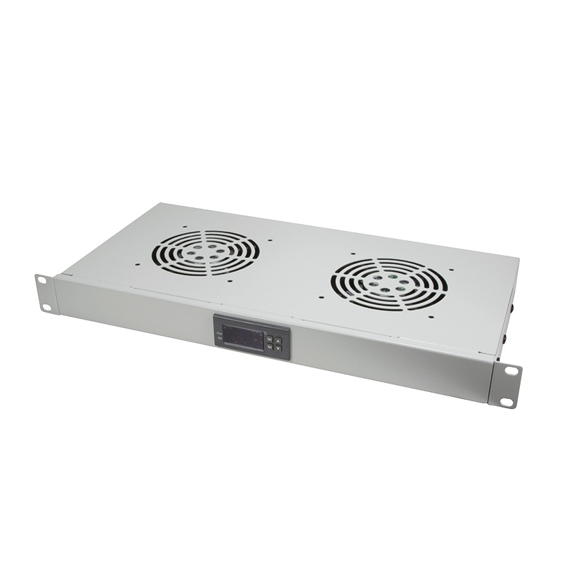 UNITATE RACIRE LOGILINK, 1U pentru rack 19", 2 ventilatoare, 1600rpm, 25dBA, flux aer 49.8cfm, otel 1.5mm, cu termostat, cablu alimentare 1.8m, grey "FAU02FG" (timbru verde 11 lei)