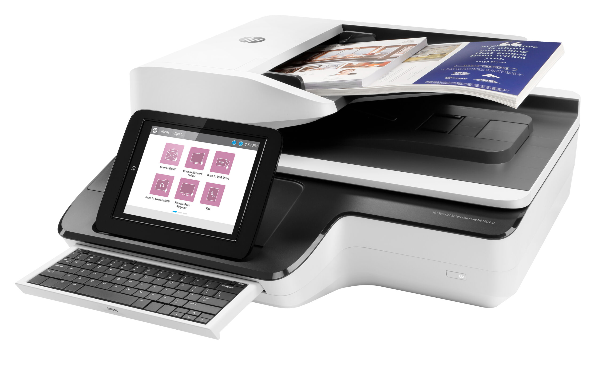 Scanner CCD|CIS Duplex N9120, A3, Viteza de scanare duplex: 240 ipm, Optiuni: OCR|Email|Folder re?ea|USB|FTP|Fax, Conectivitate:USB|RET, Scanare ambele fete:Da, ADF:200coli "L2763A" - imagine 2