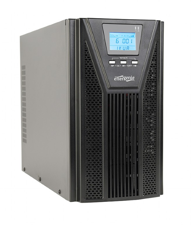 UPS GEMBIRD Online cu Sinusoida Pura, tower, 3000VA/ 2700W, AVR, 3 x socket IEC + 2 x Schuko, display LCD, 6 x baterie 12V/9Ah, con. USB, dubla conversie, "EG-UPSO-3000" (timbru verde 31 lei)