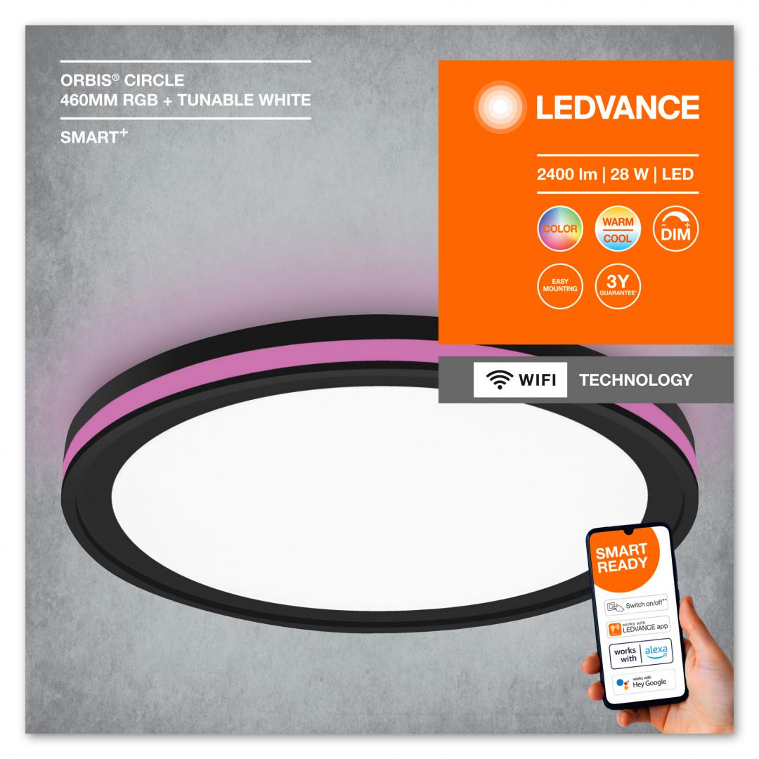 SMART WIFI ORBIS CIRCLE460 RGBTW BKLEDV "000004058075573833" (timbru verde 4.00 lei)