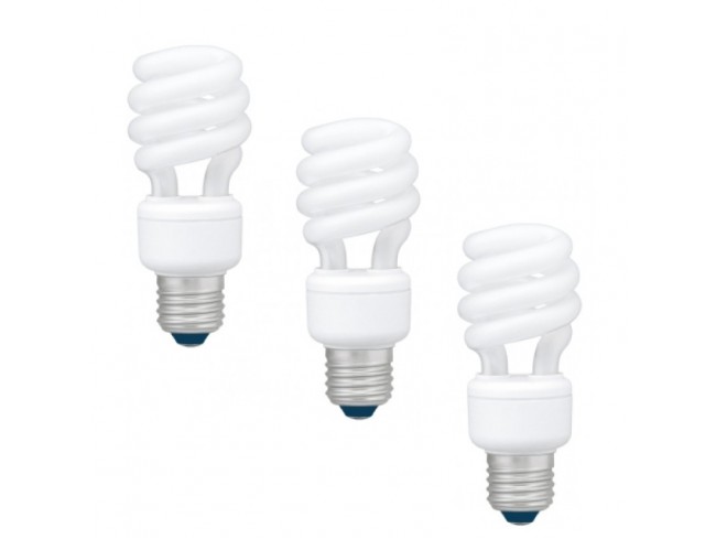 SET 3 becuri fluorescent Panasonic, soclu E27, putere 14W, forma spirala, lumina alb calda, alimentare 220 - 240 V, "EFD14E27HD3E-3" (timbru verde 1.35 lei)