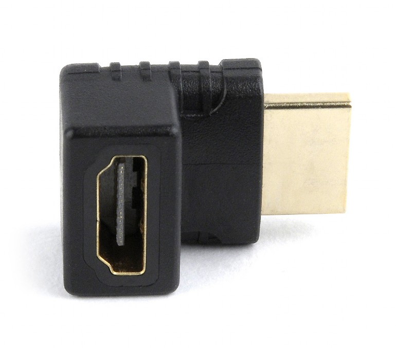 ADAPTOR video GEMBIRD, HDMI (T) la HDMI (M), unghi 270grade sus, conectori auriti, black, "A-HDMI270-FML" (timbru verde 0.08 lei)