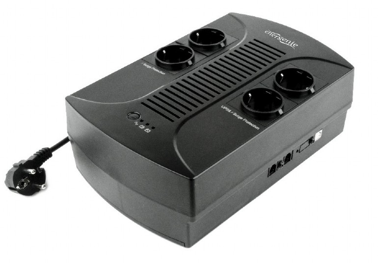 UPS GEMBIRD, Line Int. , brick, 850VA/510W, AVR, Schuko x 4, 1 x baterie 12V/8Ah, LED, back-up 1 - 10 min., "EG-UPS-002", (timbru verde 11 lei)
