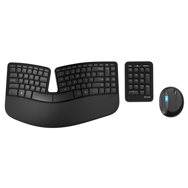 Kit TASTATURA si Mouse Microsoft, "Sculpt Ergonomic", wireless, 109 taste format standard, mouse , 4/1 butoane, negru, "L5V-00021" (timbru verde 0.8 lei)