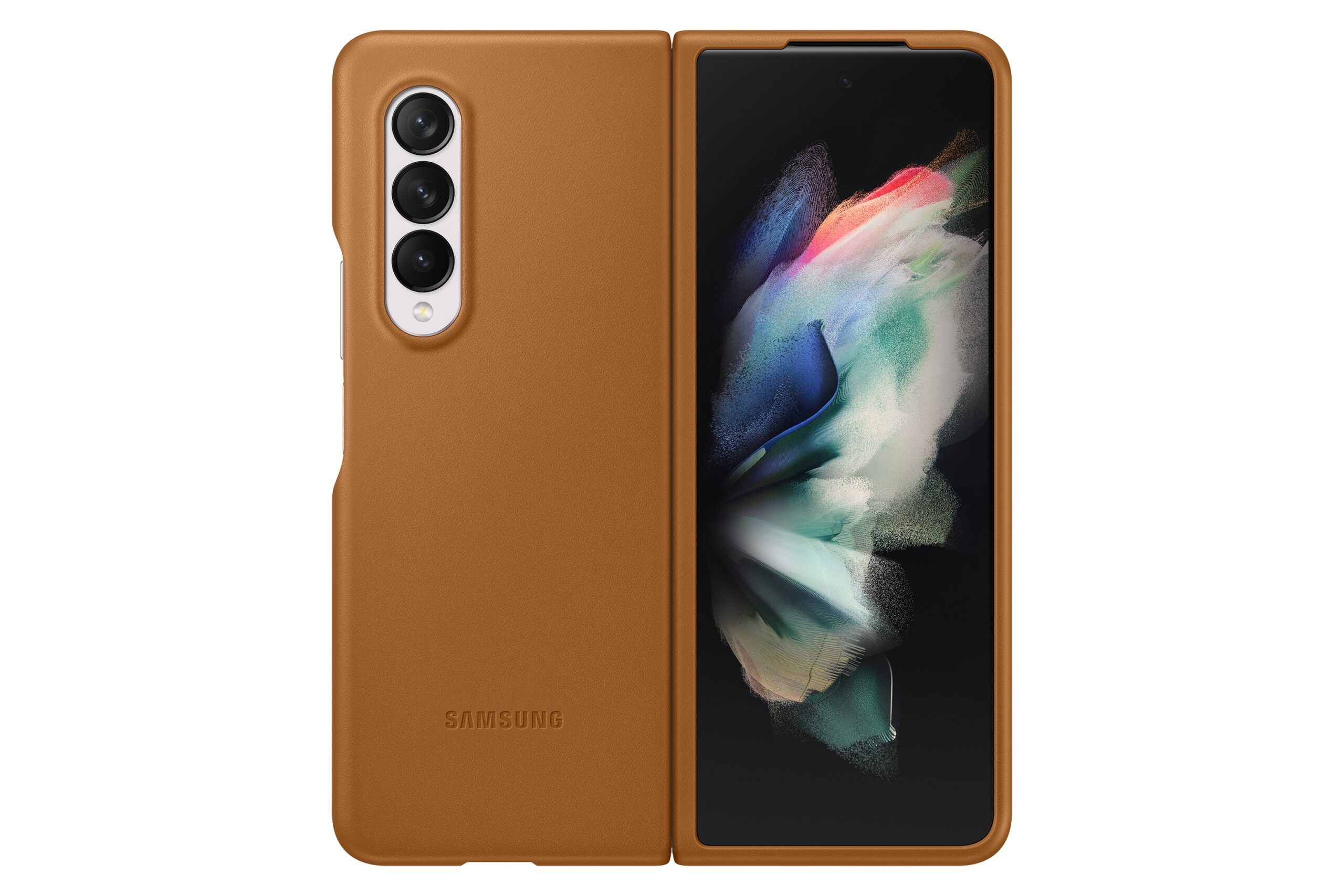 HUSA Smartphone Samsung, pt Galaxy Z Fold3, tip back cover (protectie spate), piele, ultrasubtire, maro, "EF-VF926LAEGWW"